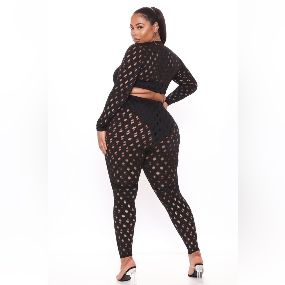 Fashion nova 2X Enough play Bestie Leggings set black - Picture 10 of 12